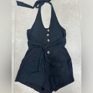 Elan black halter romper size small